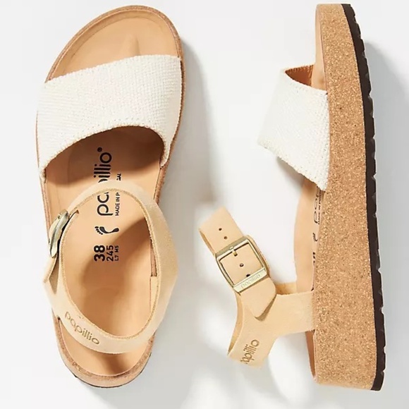 Birkenstock Shoes - BIRKENSTOCK Papillio Glenda Platform Sandals In Beige NEW 7